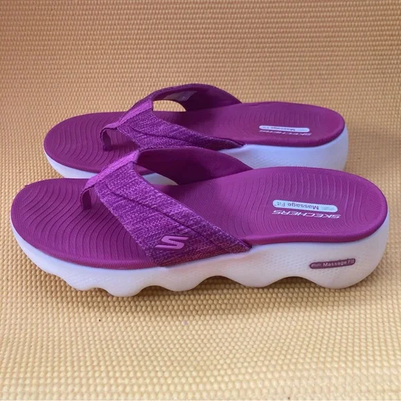 Skechers Go Walk Massage Fit Sandals Fuchsia size 8 - Picture 3 of 7